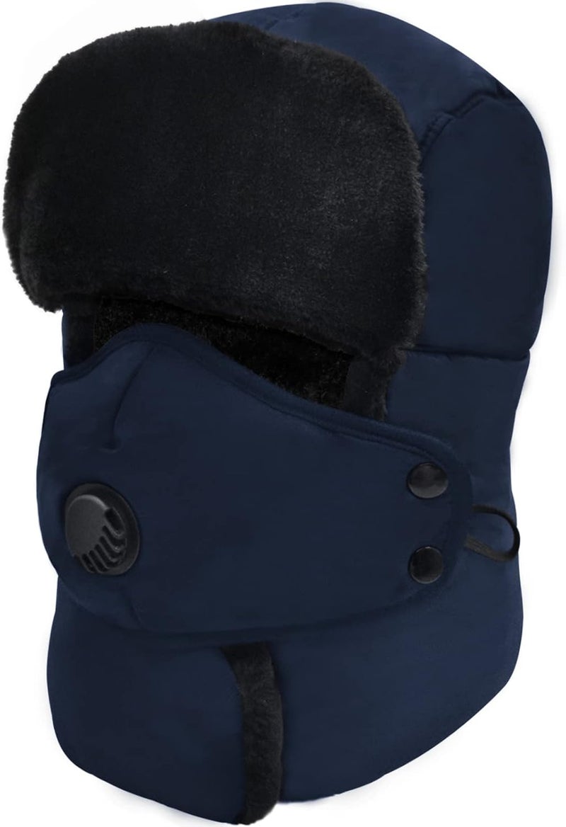 Outrip Winter Trapper Hat for Men & Women, Trooper Hunting Russian Fur Hat with Ear Flap & Mask Aviator Ushanka for Cold Weather - Image 1